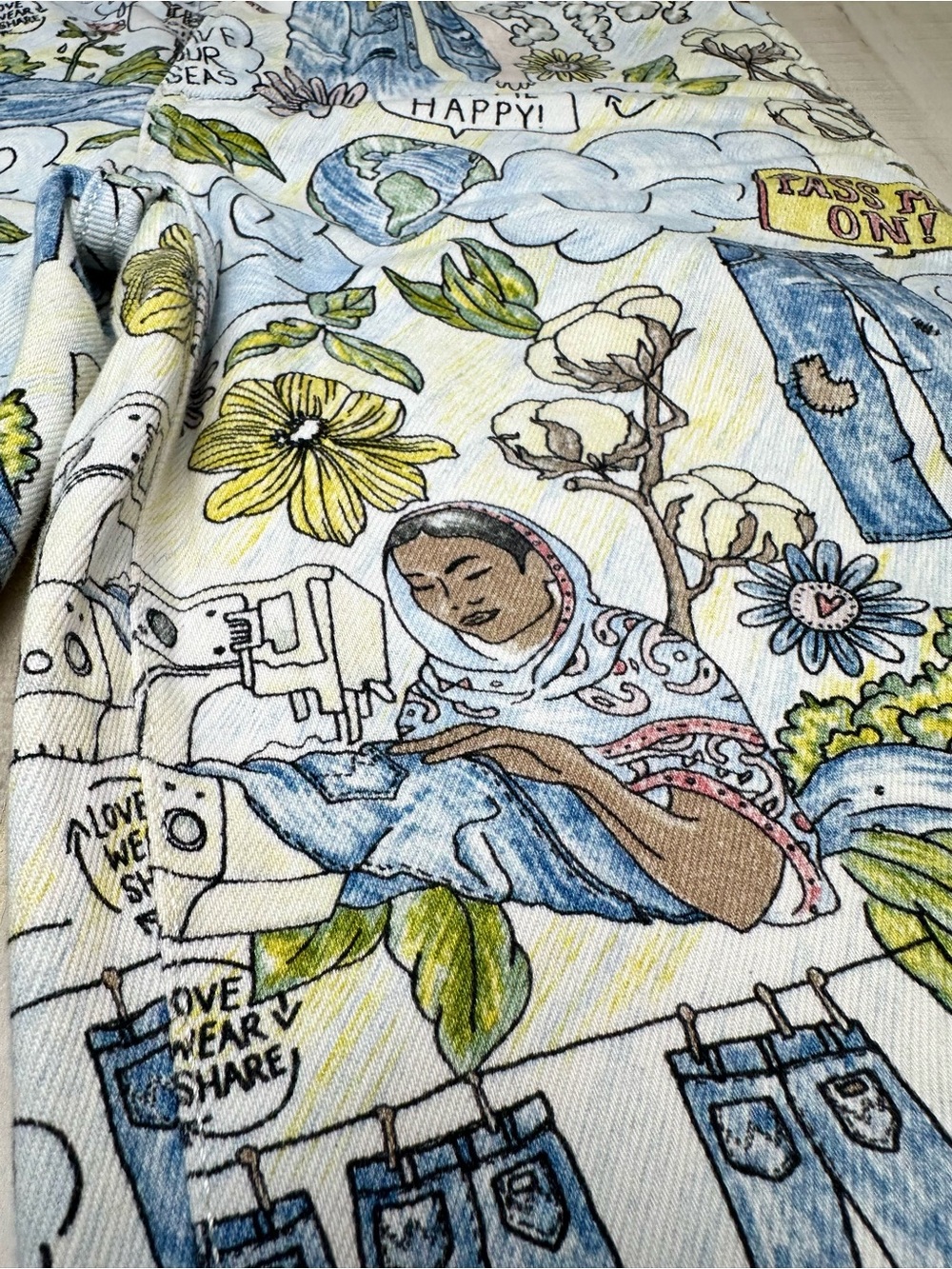 Wrangler X Anthropologie Women's Save The Planet Earth Day Jeans - Picture 9 of 14